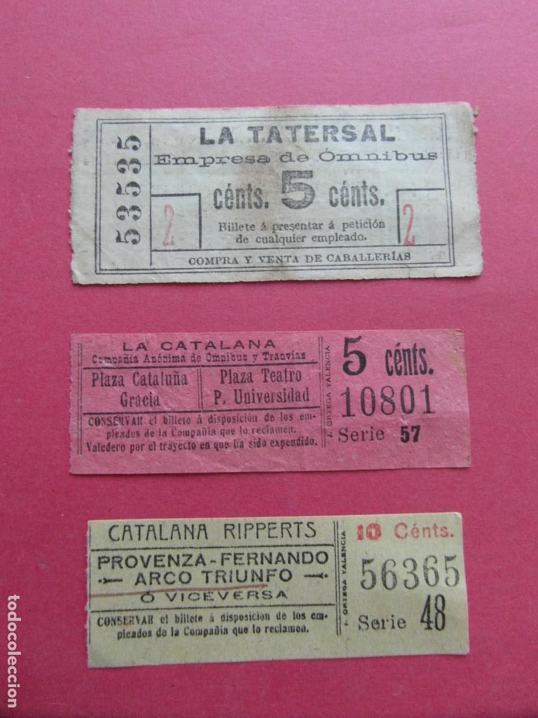 Coleccionismo billetes de transporte: 3 BILLETES CAPICUA DIFERENTES 53535 56365 10801 LA TARTESAL CATALANA RIPPERTS LA CATALANA