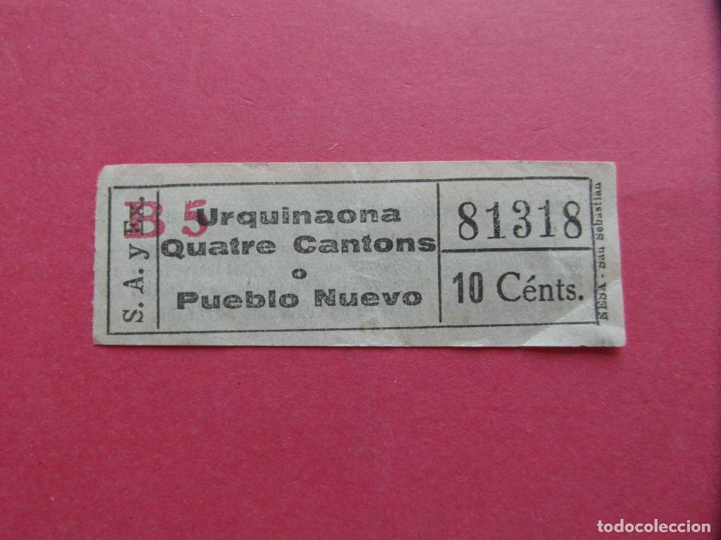 Coleccionismo billetes de transporte: 1 BILLETES CAPICUA 81318 - TRANVIA DE SAN ANDRES Y EXTENSIONES BARCELONA - VER TRAYECTOS