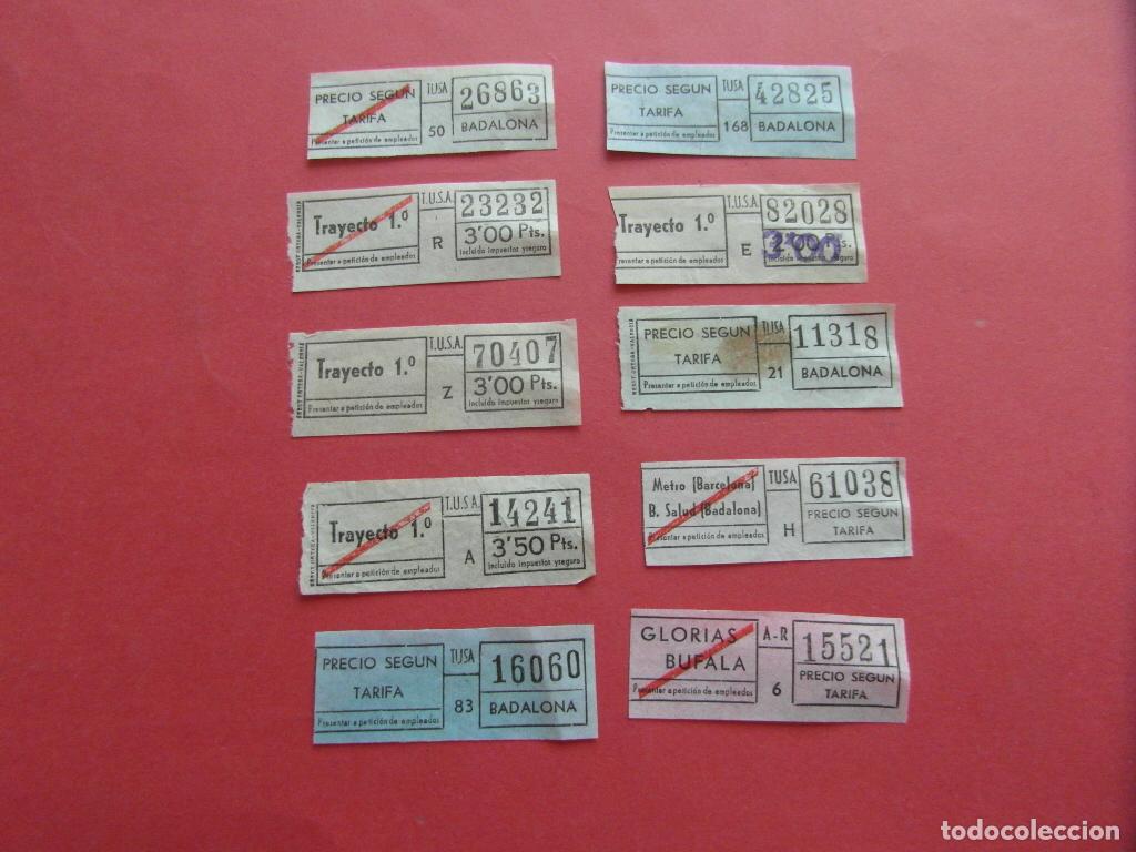Coleccionismo billetes de transporte: 10 BILLETES DIFERENTES TUSA BADALONA ALGUNO CAPICUA Y LASTIMAS - 232 820 704 142