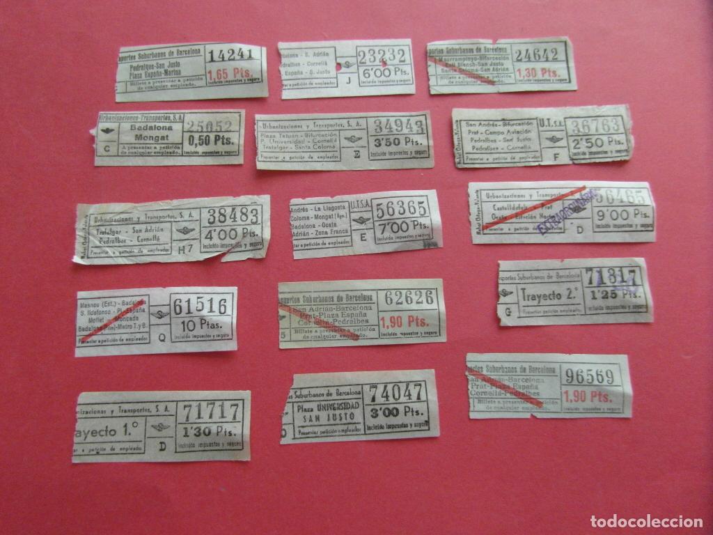 Coleccionismo billetes de transporte: 15 BILLETES DIFERENTES CAPICUA URBAS URBANIZACIONES Y TRANSPORTES - 142 232 246 250 349 367 384 563
