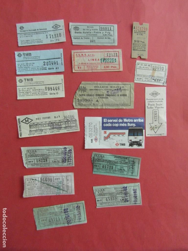 Coleccionismo billetes de transporte: 16 BILLETES DIFERENTES METRO DE BARCELONA VER FOTOS PARA EL DETALLE
