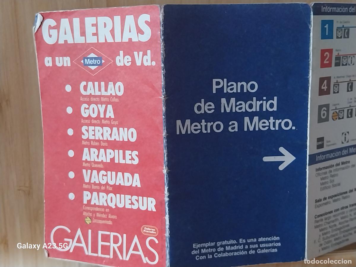 Coleccionismo billetes de transporte: METRO MADRID PLANO 28X25CMS ORIGINAL A&Ntilde;O 1991 PUBLI GALERIAS PRECIADOS