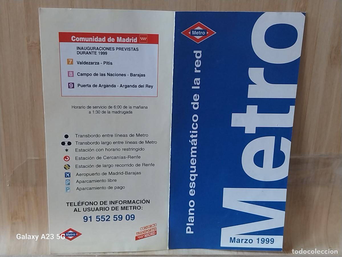 Coleccionismo billetes de transporte: METRO MADRID PLANO 13.5X13.3ORIGINAL A&Ntilde;O 1999 SIN PUBLI *****