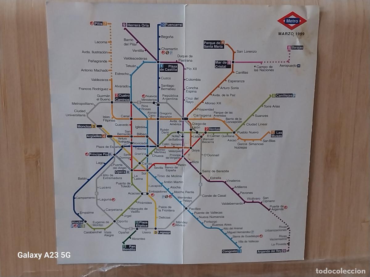 Coleccionismo billetes de transporte: METRO MADRID PLANO 13.5X13.3ORIGINAL A&Ntilde;O 1999 SIN PUBLI ****