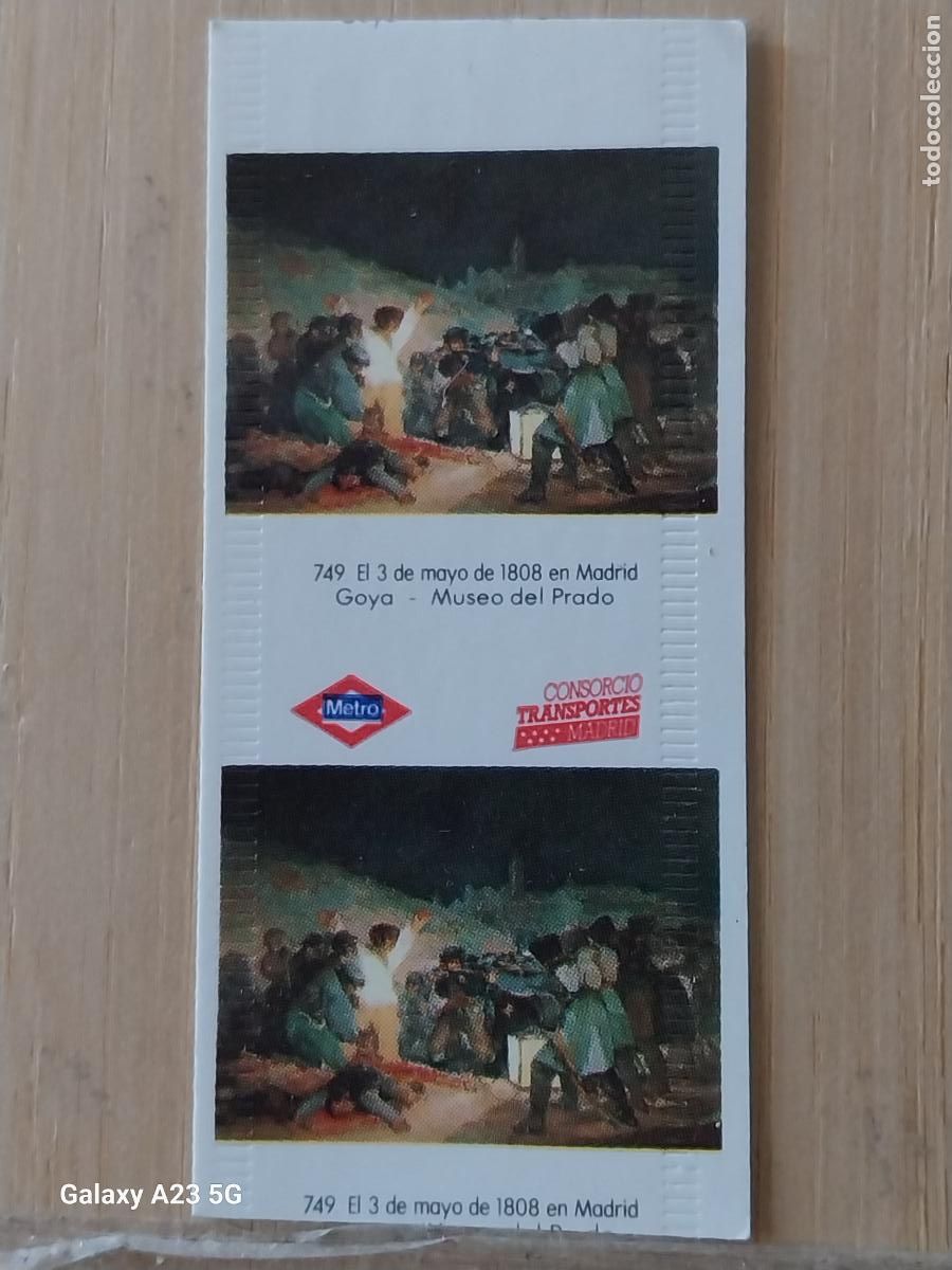 Coleccionismo billetes de transporte: METRO BILLETE SERIE GOYA 6 ABRIL 1989 2899 3 MAYO 1808 FUSILAMIENTO ORIGINAL USADO 63223