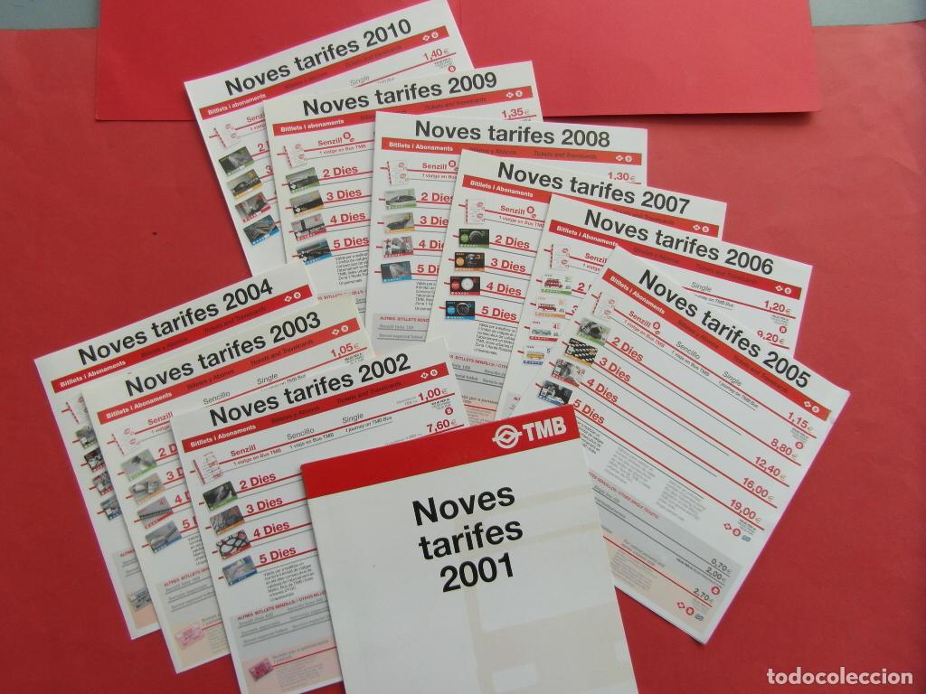 Coleccionismo billetes de transporte: REF: BCN100 - COL. BARCELONA 10 FOLLETOS DIFERENTES A&Ntilde;OS TARIFAS METRO AUTOBUS -LEEINT