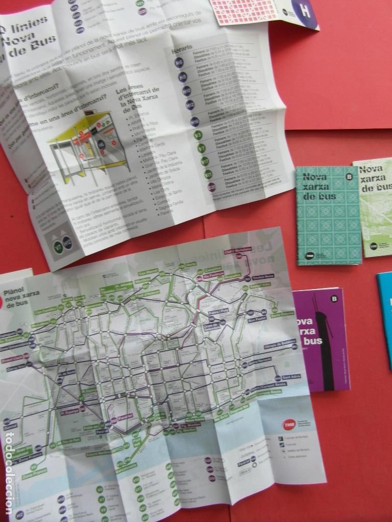 Coleccionismo billetes de transporte: REF: BCN100 - COL. BARCELONA 6 PLANOS DIFERENTES DE LA NUEVA RED XARXA DE AUTOBUSES -LEEINT