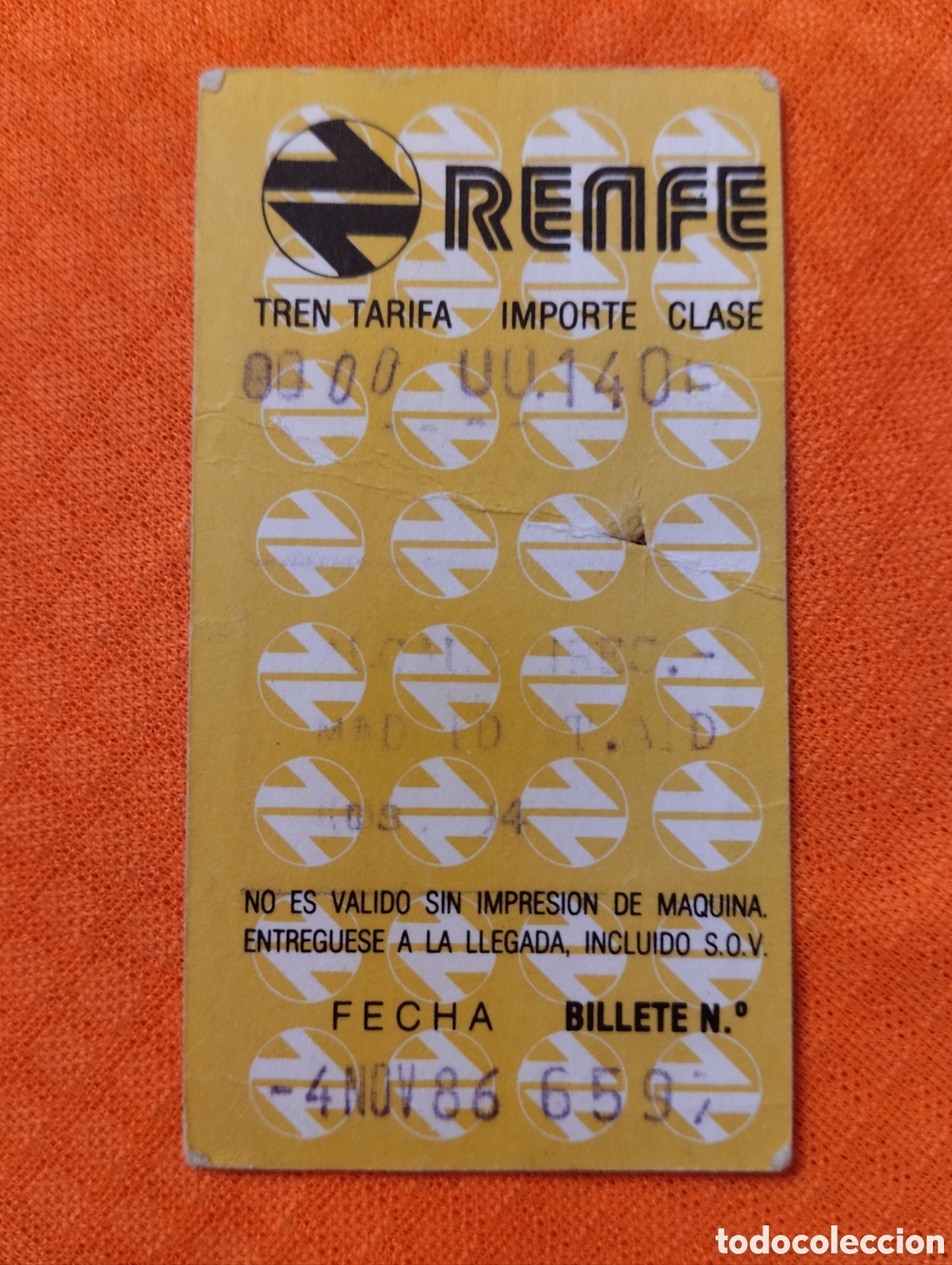 Coleccionismo billetes de transporte: BILLETE RENFE A&Ntilde;OS 80
