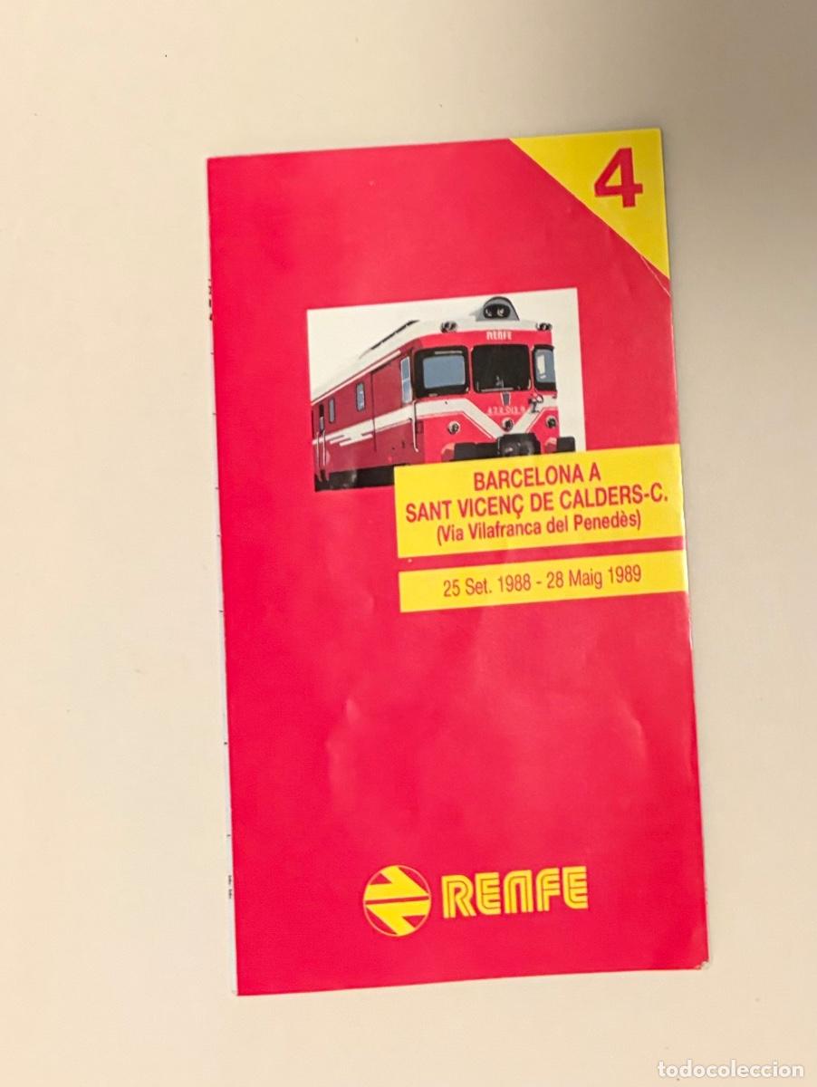 Coleccionismo billetes de transporte: Folleto de Horarios tren 1989 - RENFE - BARCELONA a SANT VICEN&Ccedil; CALDERS