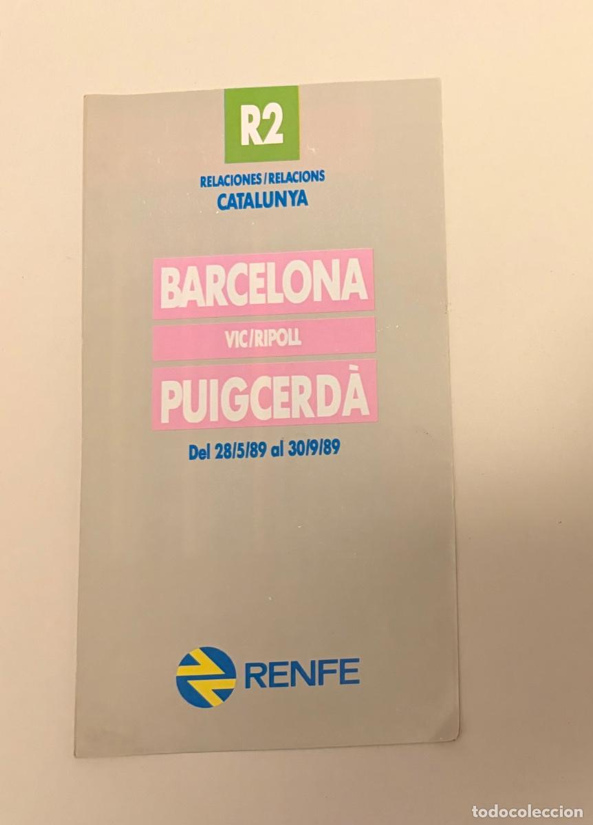 Coleccionismo billetes de transporte: Folleto de Horarios tren 1989 - RENFE - BARCELONA a PUIGCERDA. R2