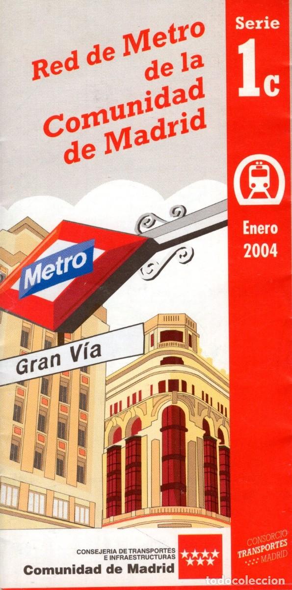 Coleccionismo billetes de transporte: Plano desplegable metro de Madrid. 2004.