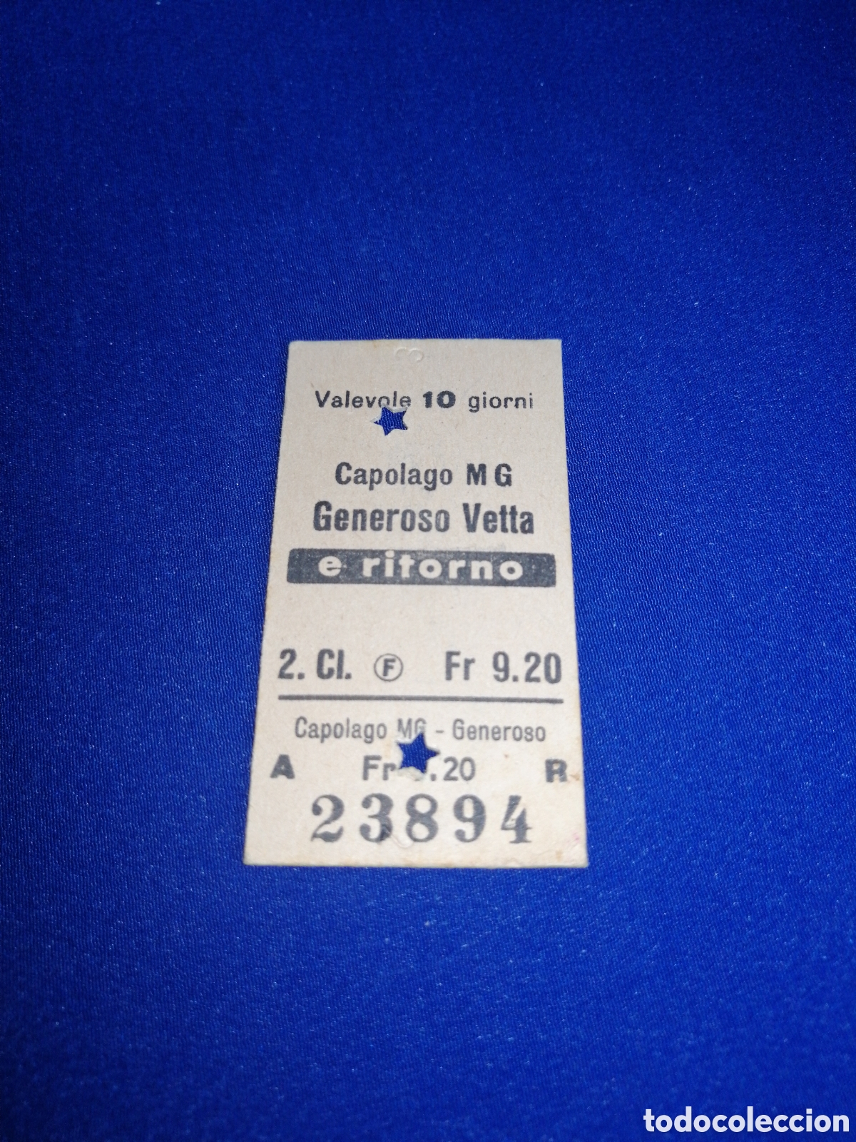 Coleccionismo billetes de transporte: FERROVIARIA DEL MONTE GENEROSO (SUIZA) BILLETE DE TRANSPORTE A&Ntilde;O 1961