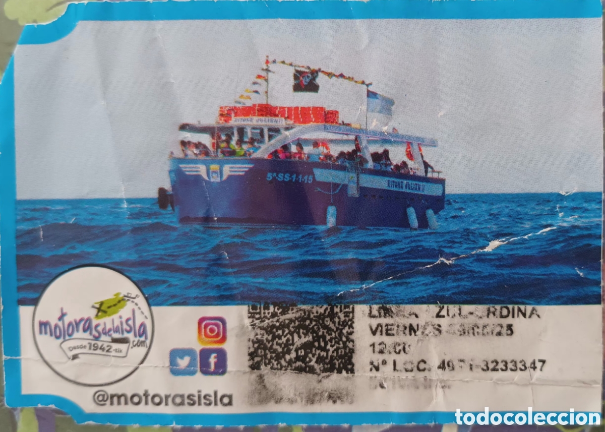 Coleccionismo billetes de transporte: BILLETE BARCO POR LA CONCHA SAN SEBASTI&Aacute;N