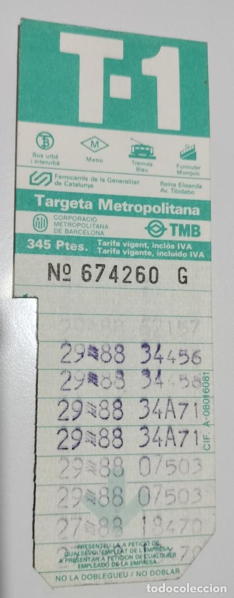 Coleccionismo billetes de transporte: T-1 Barcelona verde 345 pesetas &ndash; Lucha libre Los &Aacute;ngeles 84 &ndash; Cancelaciones 1988