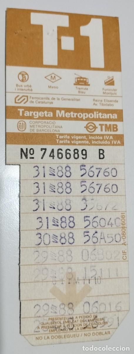 Coleccionismo billetes de transporte: T-1 Barcelona ocre 1988 &ndash; Halterofilia peso pluma Los &Aacute;ngeles 84 &ndash; Sin precio facial
