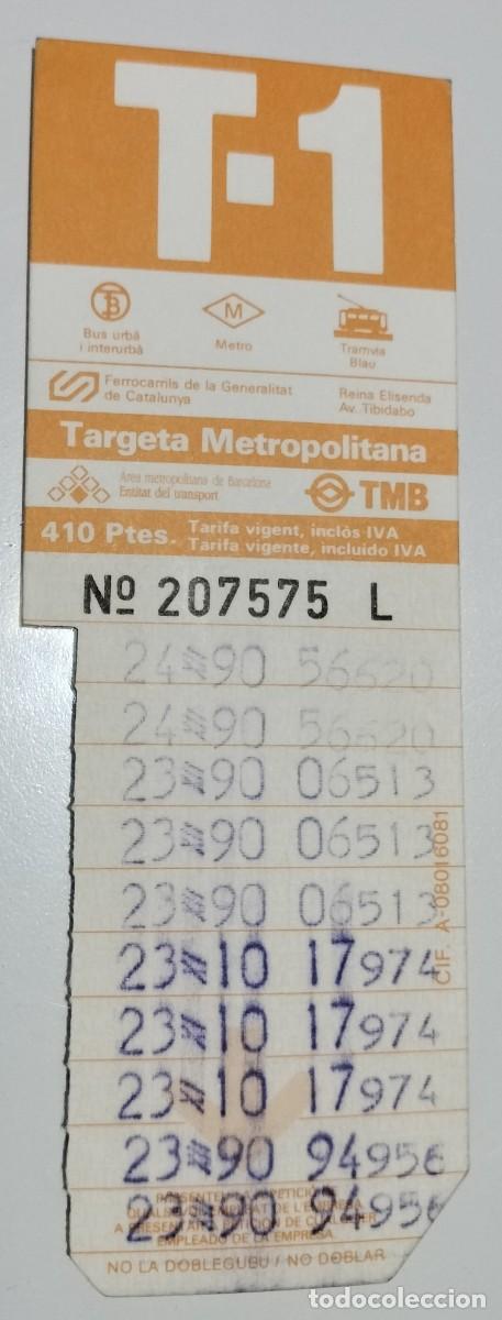 Coleccionismo billetes de transporte: T-1 Barcelona naranja 410 pesetas &ndash; Atletismo 1.500 m Montreal 76 &ndash; Cancelaciones 1990