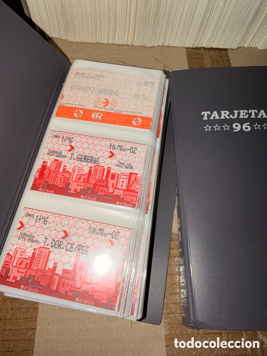 Coleccionismo billetes de transporte: Tarjeteros billetes de tren cercan&iacute;as colecci&oacute;n