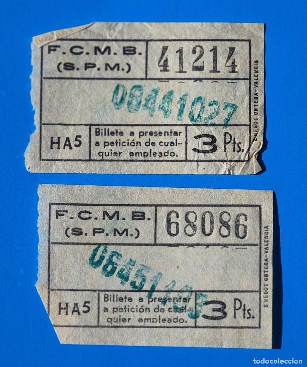 Coleccionismo billetes de transporte: 2 Billetes Capic&uacute;a Transportes Barcelona ( F.C.M.B) &ndash; 3,00 pts. &ndash; 41214 - 68086