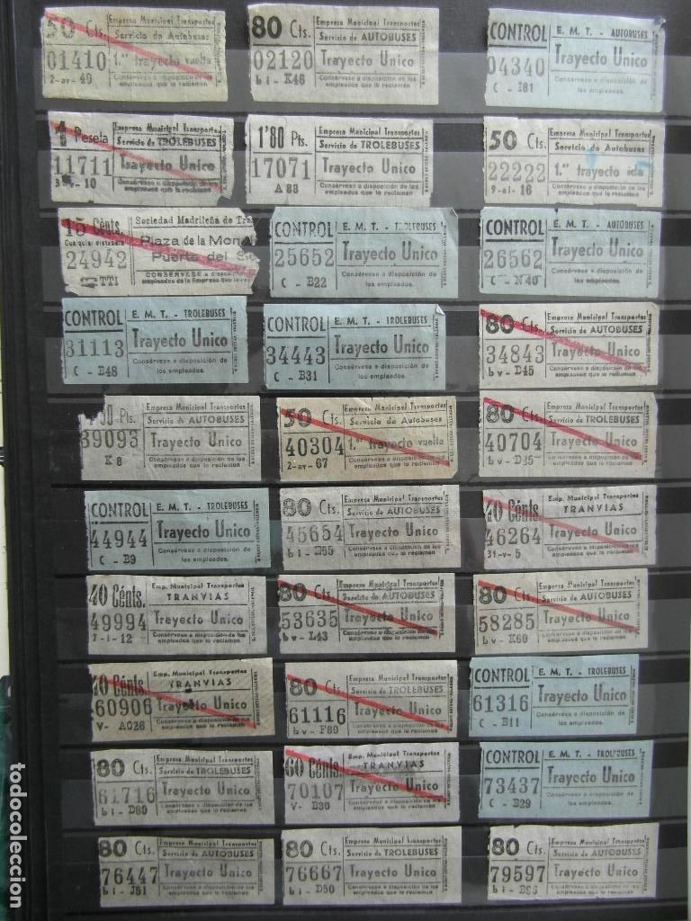 Coleccionismo billetes de transporte: 35 BILLETES CAPICUAS NUMEROS DIFERENTES MADRID EMT TRANVIA TROLEBUSES AUTOBUSES
