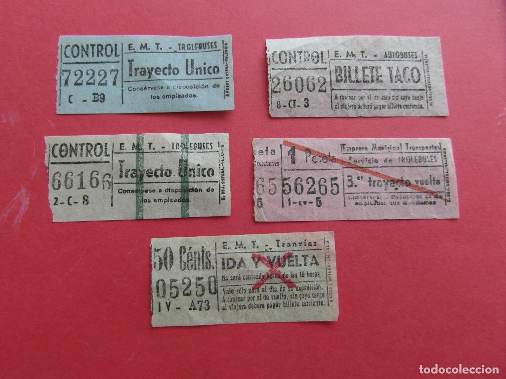 Coleccionismo billetes de transporte: 5 BILLETE DIFERENTES VER FOTO MADRID EMT TRANVIA TROLEBUSES AUTOBUSES CAPICUA 722 260 661 562 052