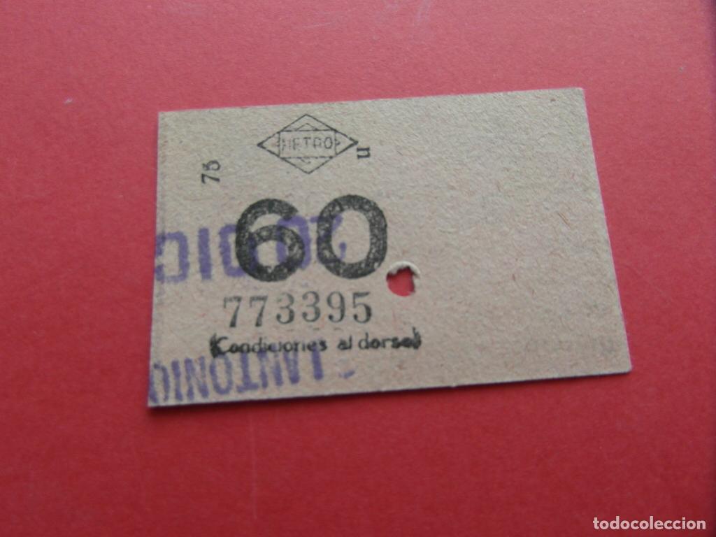 Coleccionismo billetes de transporte: METRO DE MADRID MODALIDAD 60 CENTIMOS - SELLO ESTACION J. ANTONIO JOSE ANTONIO
