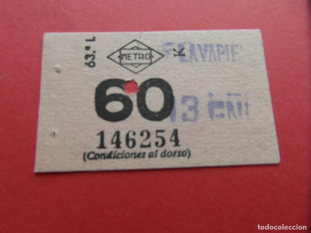 Coleccionismo billetes de transporte: METRO DE MADRID MODALIDAD 60 CENTIMOS - SELLO ESTACION LAVAPIES