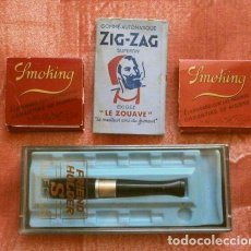 Boquillas de colección: LOTE BOQUILLA FRIEND HOLDER 3 LIBRITOS DE PAPEL DE FUMAR SMOKING Y ZIG-ZAG - PAPEL DE ARROZ. Lote 312182483