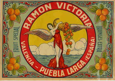 Sammeln von Plakaten: GRAN ETIQUETA CARTEL ITO NARANJAS RAMON VICTORIA PUEBLA LARGA ANTIGUA VALENCIA GRANDE ORIGINAL K2