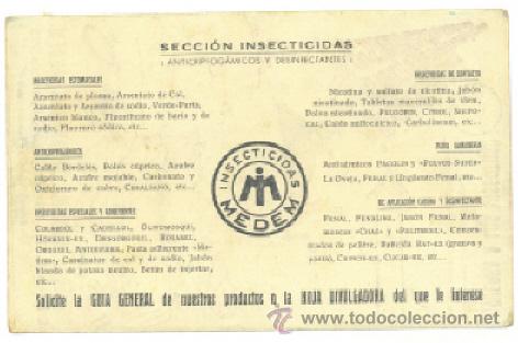 Coleccionismo de carteles: Propaganda .. Insecticidas MEDEM - Foto 2