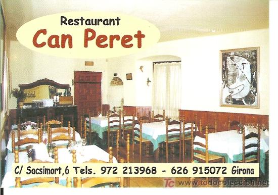 Coleccionismo de carteles: TARJETA COMERCIAL. RESTAURANT CAN PERET. GIRONA. CATALUNYA