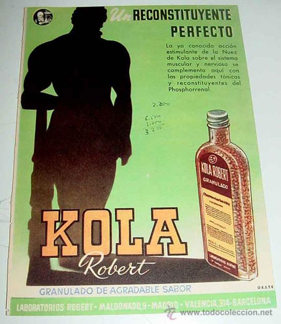 Collectionnisme d'affiches: ANTIGUA HOJA CON PUBLICIDAD DE FARMACIA - PUBLICIDAD DE KOLA POR UN LADO Y POR EL REVERSO ARPHOS - L