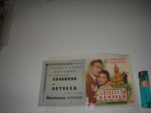 Coleccionismo de carteles: cartel de la pelicula congreso en sevilla con carmen sevilla