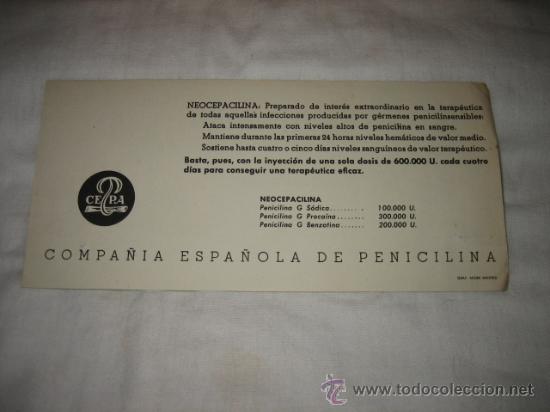 Coleccionismo de carteles: DE AYER  NEOCEPACILINA  A HOY - Foto 2