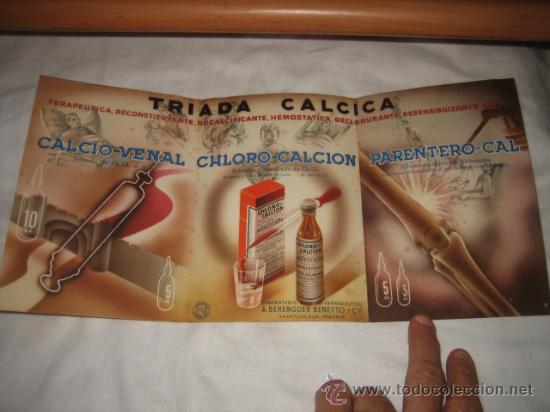 Coleccionismo de carteles: TRIADA CALCICA   LABORATORIOS ABB Y CIA - Foto 2