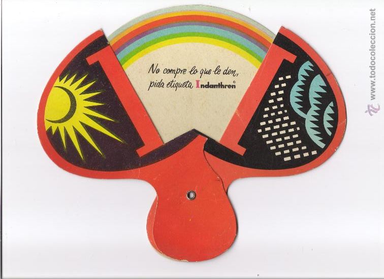 Coleccionismo de carteles: INDANTHREN. ABANICO PUBLICITARIO. - Foto 1