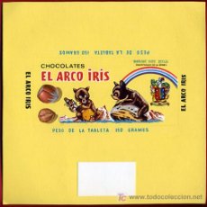 Coleccionismo de carteles: CARTEL PUBLICIDAD CHOCOLATE EL ARCO IRIS, QUNTANAR DE LA ORDEN,TOLEDO ,ORIGINAL PINTADO A MANO