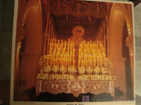 Coleccionismo de carteles: lamina semana santa jerez 1991. 34 x 31, virgen maria santisima de los dolores