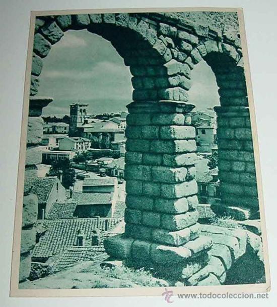Collectionnisme d'affiches: TARJETA CENTRAMINA, PUBLICIDAD FARMACIA - ACUEDUCTO SEGOVIA - MIDE 15 X 12 CMS. A&Ntilde;OS 30.