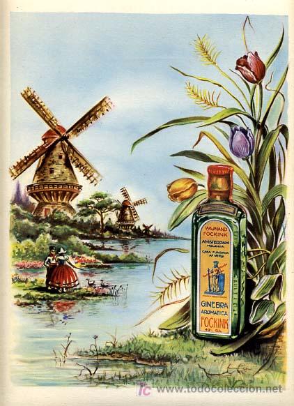Coleccionismo de carteles: CARTEL PUBLICIDAD GINEBRA FOCKINK , AMSTERDAM HOLANDA , MZ 21
