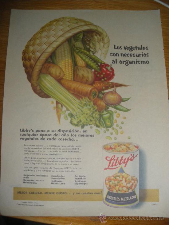 Coleccionismo de carteles: CONSERVAS DE VEGETALES LIBBY`S. - Foto 1