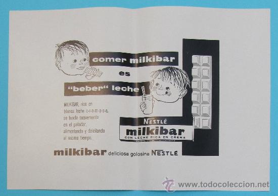 Coleccionismo de carteles: MUESTRA DE DISE&Ntilde;O PUBLICITARIO. CHOCOLATE MILKIBAR. NESTL&Eacute;. A&Ntilde;OS 60.