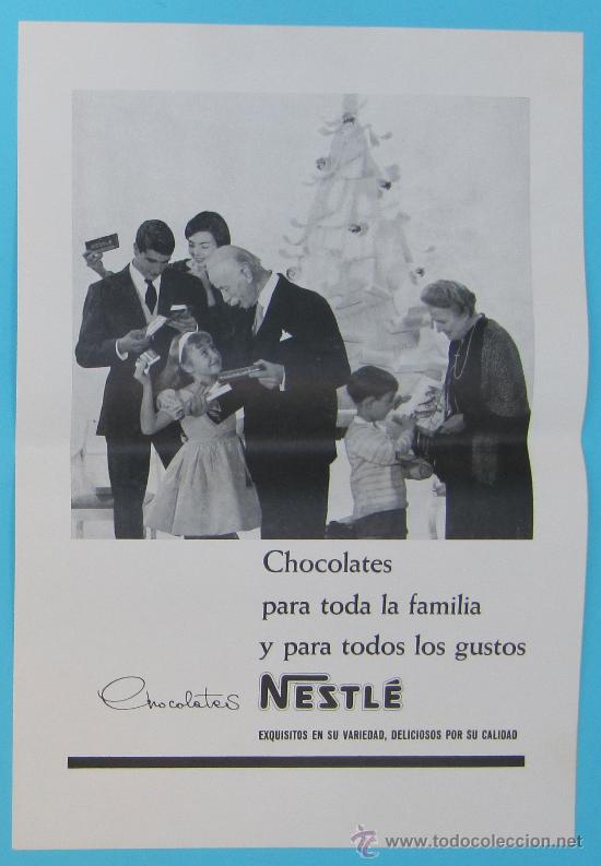 Coleccionismo de carteles: MUESTRA DE DISE&Ntilde;O PUBLICITARIO. CHOCOLATES NESTL&Eacute;. A&Ntilde;OS 60.