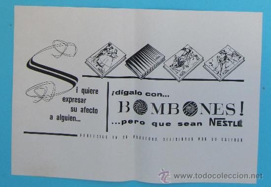 Coleccionismo de carteles: MUESTRA DE DISE&Ntilde;O PUBLICITARIO. BOMBONES NESTL&Eacute;. A&Ntilde;OS 60.