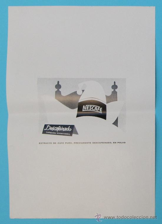 Coleccionismo de carteles: MUESTRA DE DISE&Ntilde;O PUBLICITARIO. NESCAF&Eacute; DESCAFEINADO. NESTL&Eacute;. A&Ntilde;OS 60.