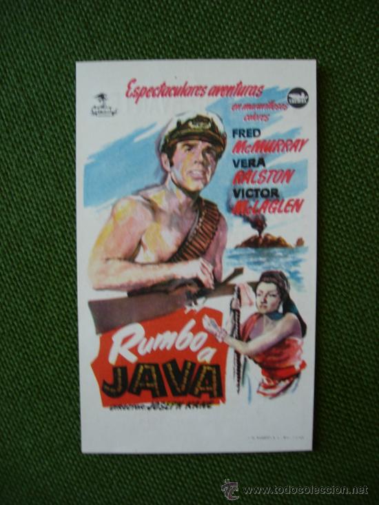Coleccionismo de carteles: PROSPECTO DE CINE , TEATRO CERVANTES , RUMBO A JAVA - Foto 1