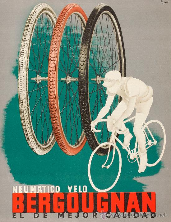 Coleccionismo de carteles: NEUM&Aacute;TICO BERGOUGNAN. C. 1940 - Foto 1