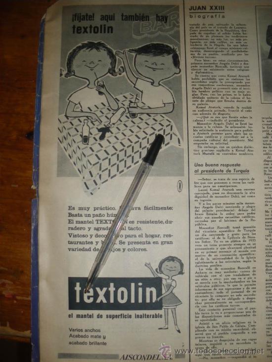 Coleccionismo de carteles: TEXTOLIN, EL MANTEL DE SUPERFICIE INALTERABLE, DE AISCONDEL SA. - Foto 1