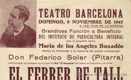 Coleccionismo de carteles: Teatro Barcelona - Noviembre 1947