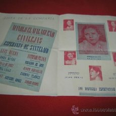 Coleccionismo de carteles: FOLLETO DE 1949 DEL ESPECTACULO FALSETAS Y CANTARES PRESENTADO POR PEREZ . Lote 32018190