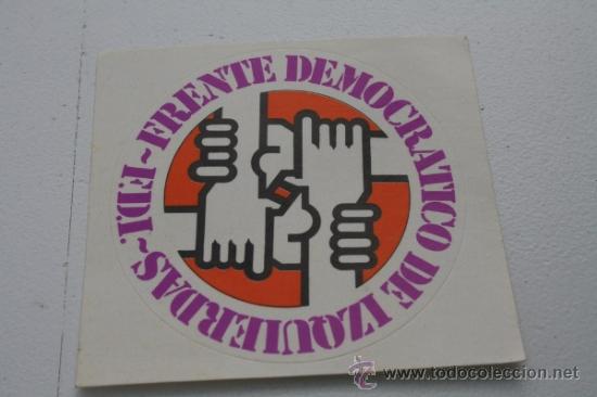 Coleccionismo de carteles: PEGATINA POLITICA FRENTE DEMOCRATICO DE IZQUIERDAS